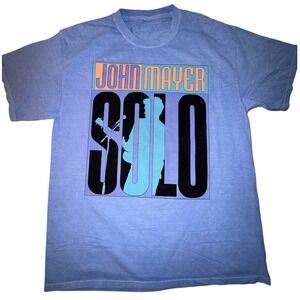 John Mayer Solo Tour 2023 T-Shirt Blue Concert Graphic Tee Mens Large L
